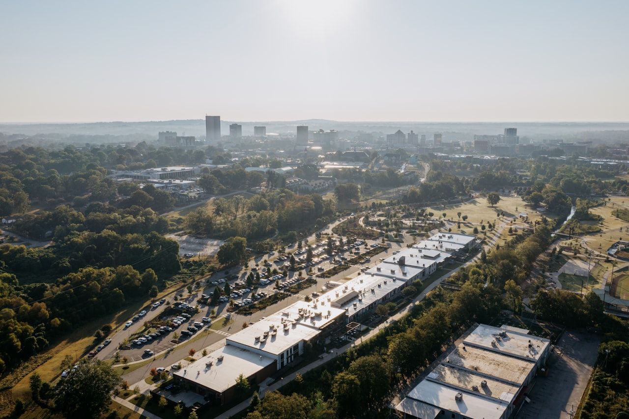 Aerial view of Greenville, South Carolina